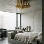 64 petals lattimo caramel Murano ceiling light hanging in bedroom