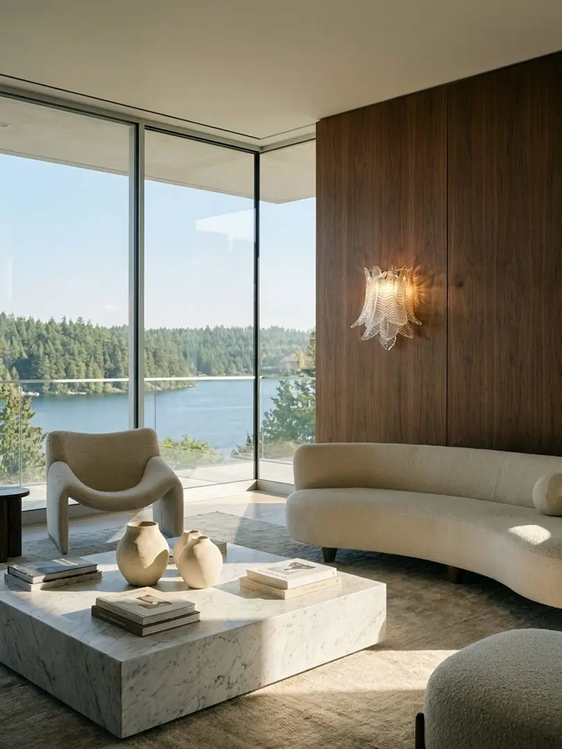 Murano wall sconces hanging in a livingroom
