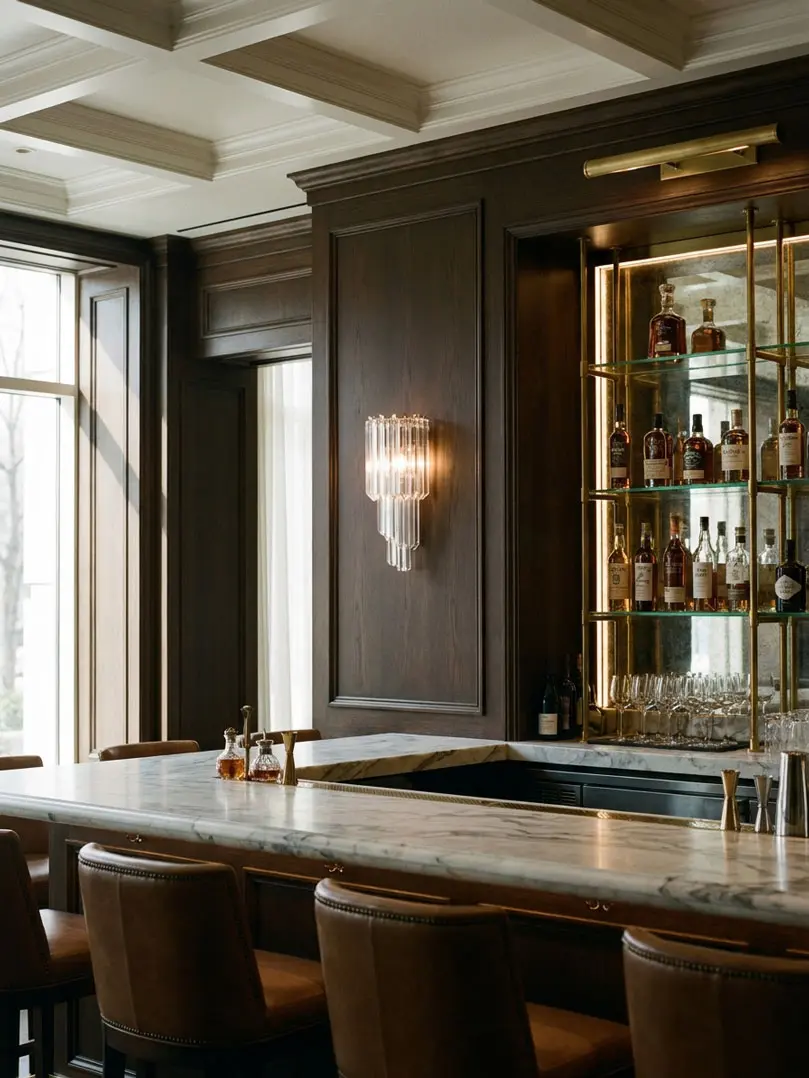 Murano wall sconces hanging in a bar