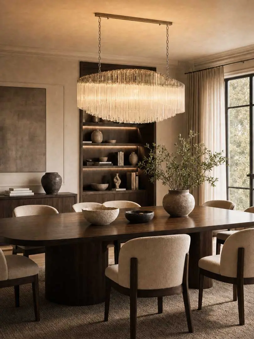 Quadriedri Murano glass Chandelier – Pagoda hanging in dining area