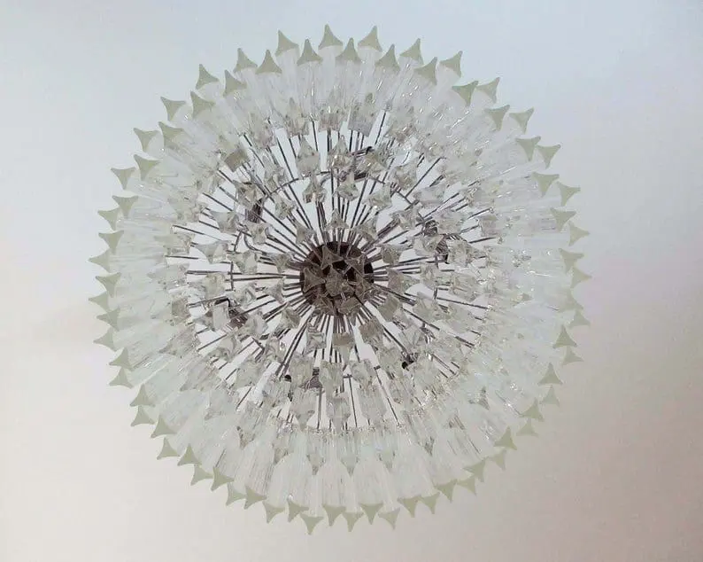 MURANO ムラノ 金彩 スワン モチーフ クリア グラス Murano Chandelier - Triedri - 163 prisms - Transparent