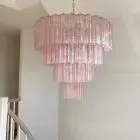 Murano chandelier - 78 tubes - Pink