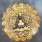 Murano chandelier - 75 glass leaves - Amber