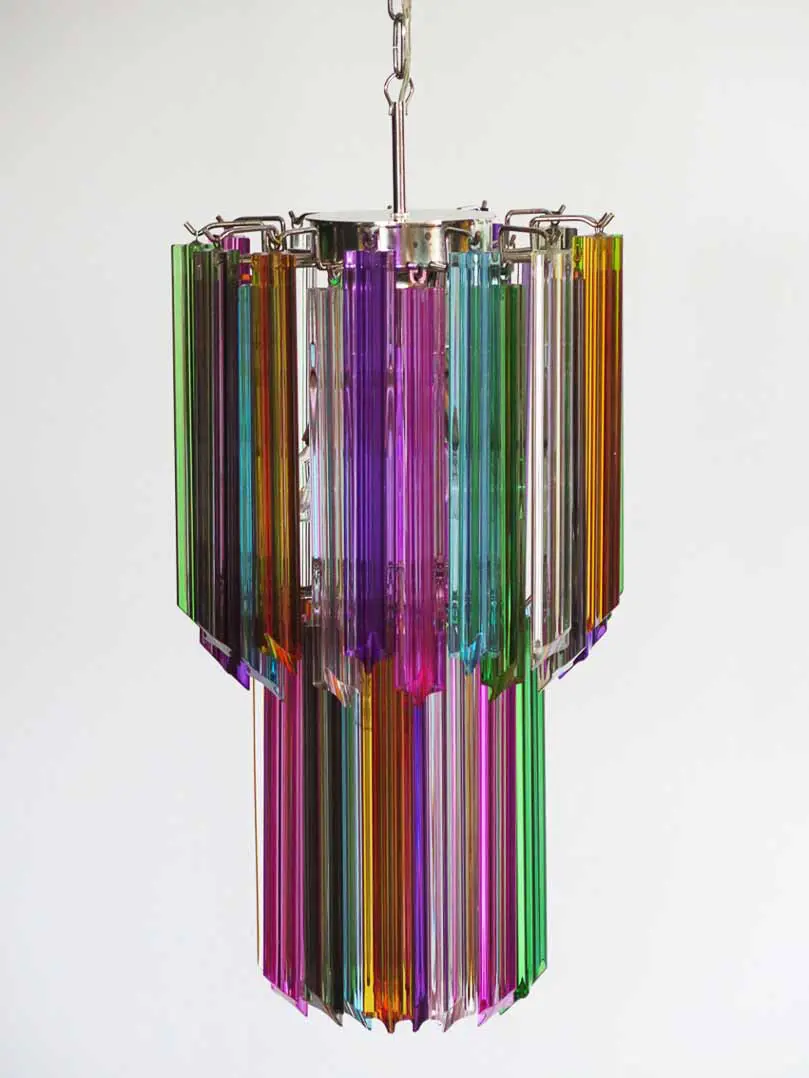 Murano chandelier - Quadriedri - 46 prisms - Multi