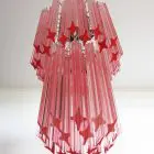 Murano chandelier - Quadriedri - 46 prisms - Pink
