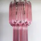 Murano chandelier - Quadriedri - 46 prisms - Pink