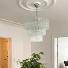 2924 52 transparent textured murano tubes murano chandelier cherry vintage interior