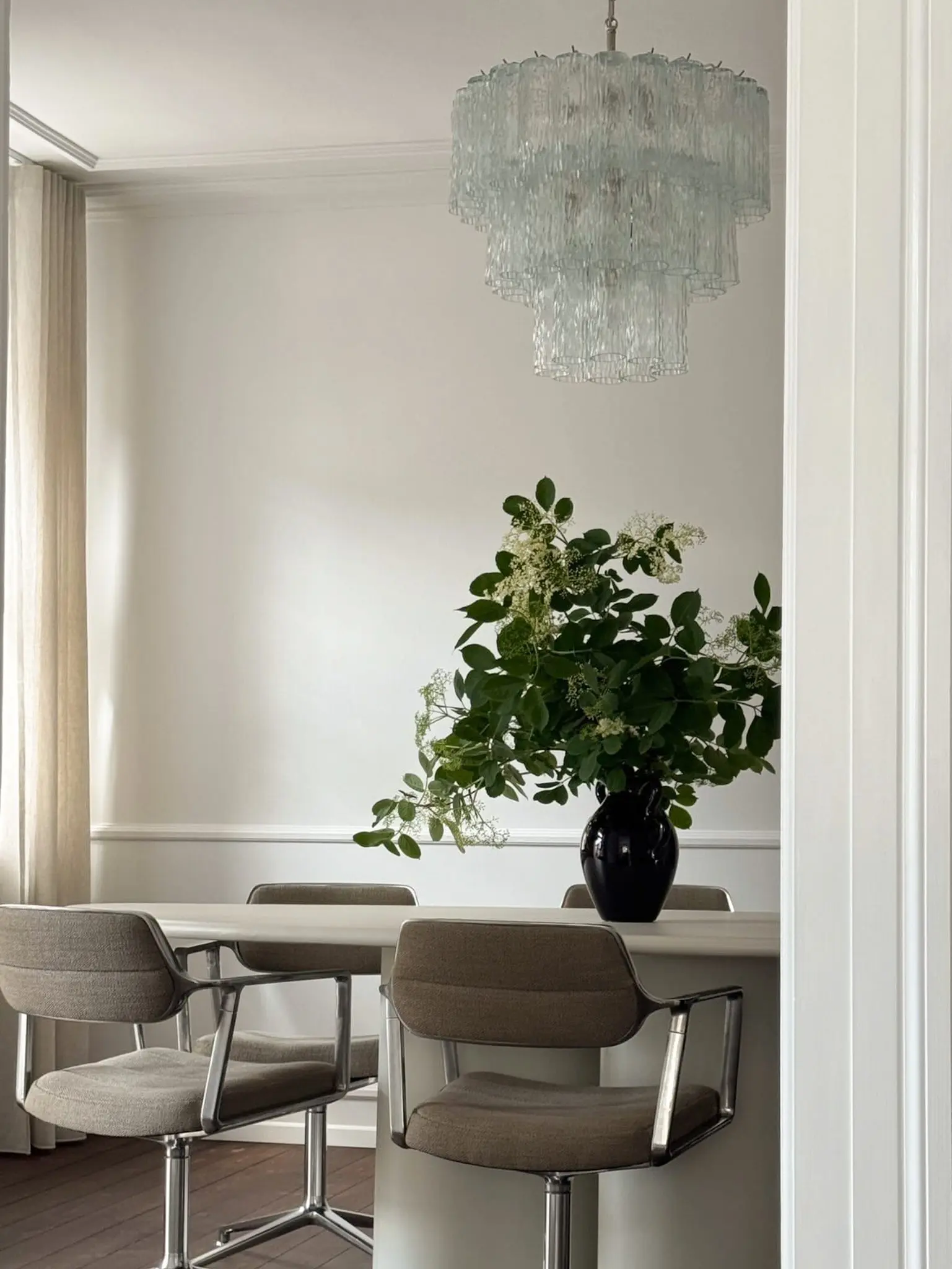2924 52 transparent textured murano tubes murano chandelier cherry vintage interior-2