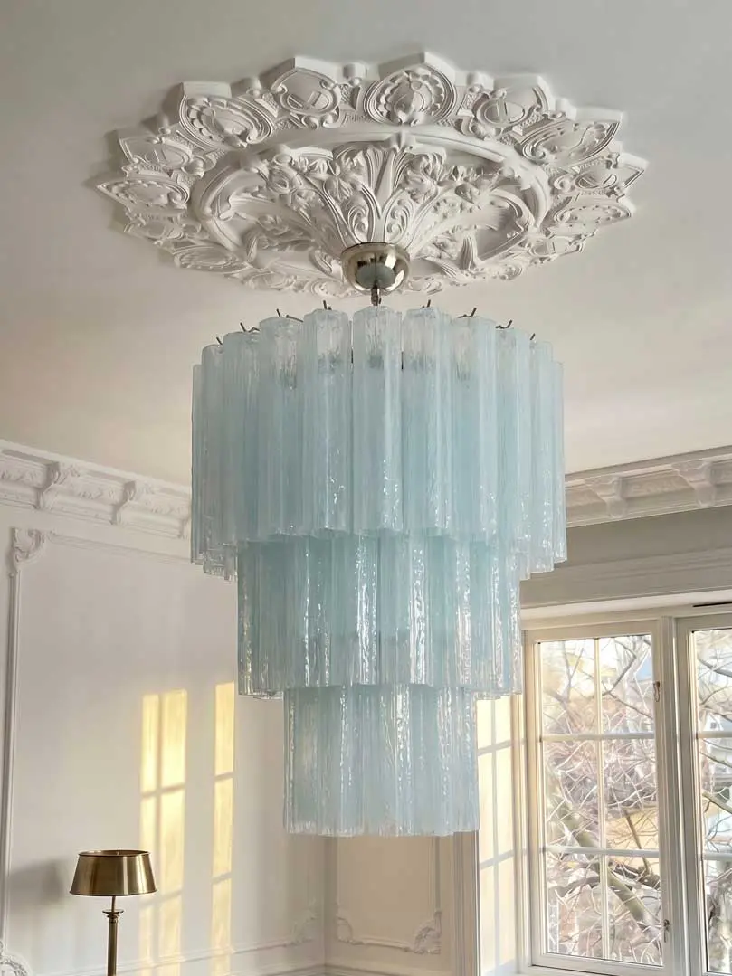 Murano Chandelier  52 tubes  Opal