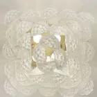 Murano Ceiling lamp - Cone - 32 glass leaves - Transparent