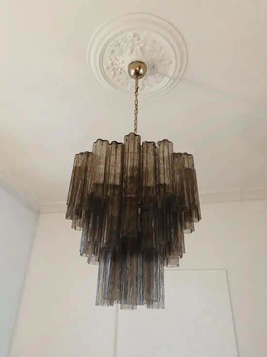 Murano chandelier - 48 tubes - Smoked