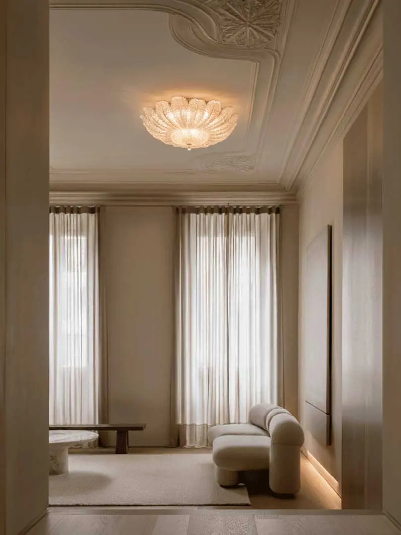 Murano Ceiling Lamp - Flower - Transparent