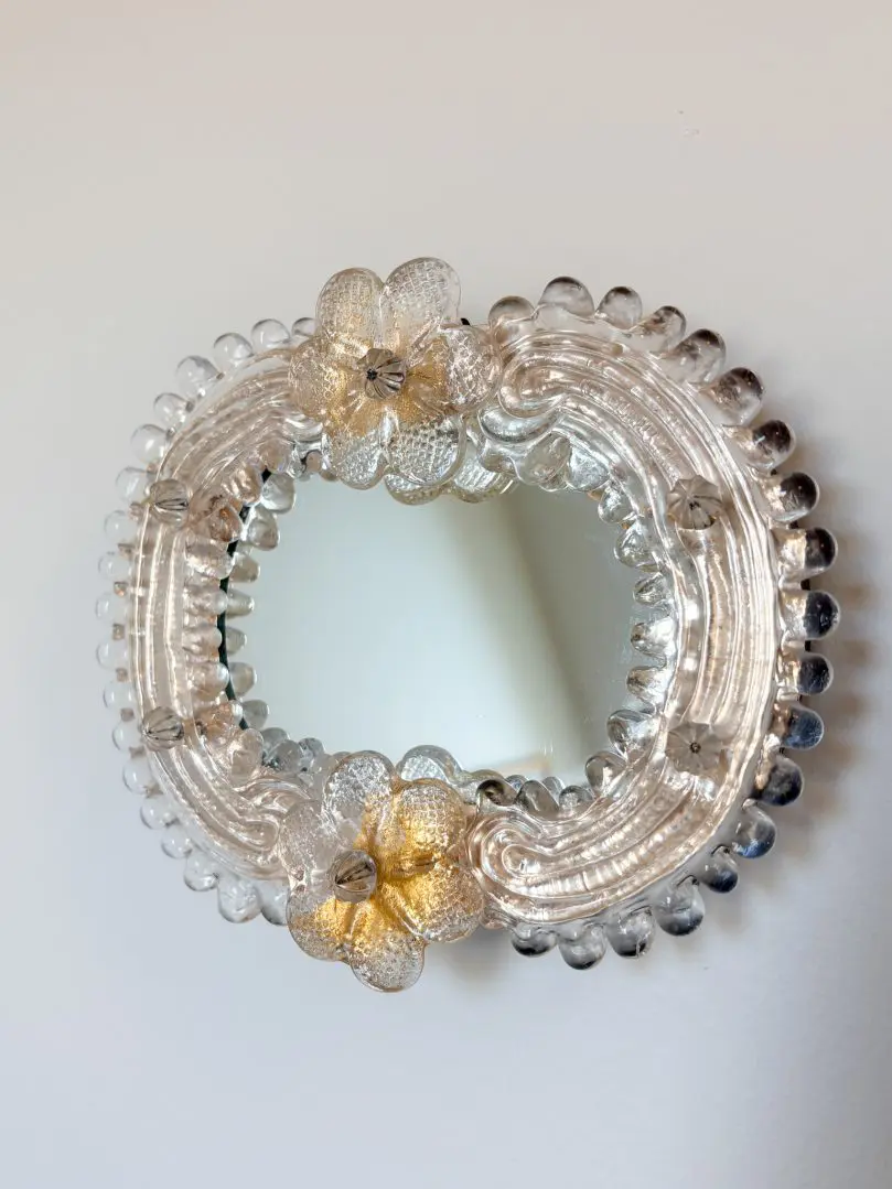 Vintage italian murano flower mirror Cherry Vintage Interior-4