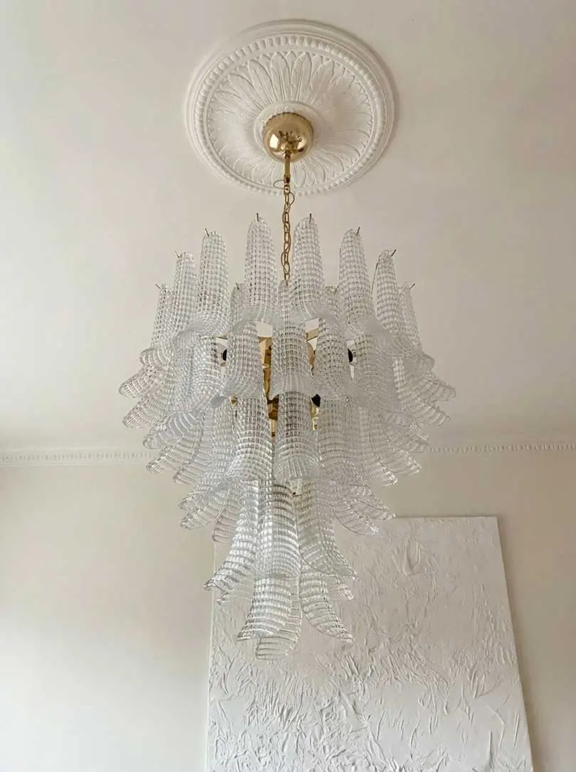 Murano Chandelier 52 petals Transparent