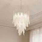 52 Murano felci chandelier hanging in a livingroom