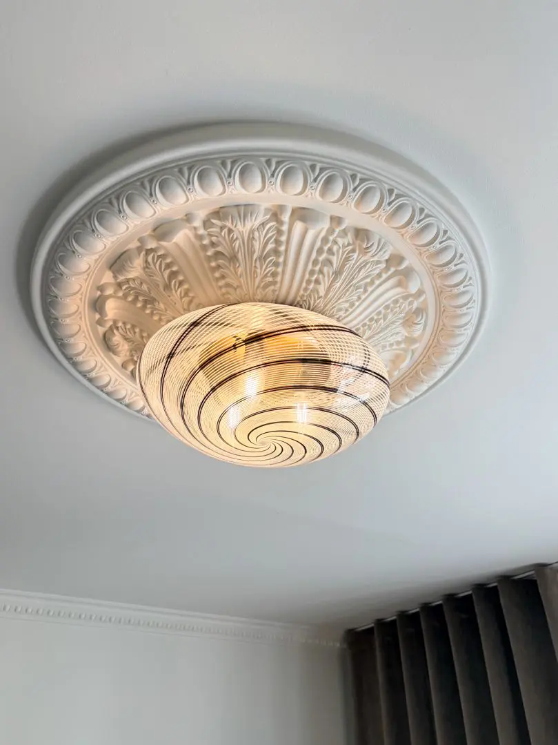 Vintage Murano Swirl Ceiling lamp Black 39 cm
