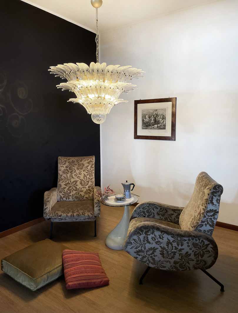 Murano chandelier - Palmette 104 glass - Transparent