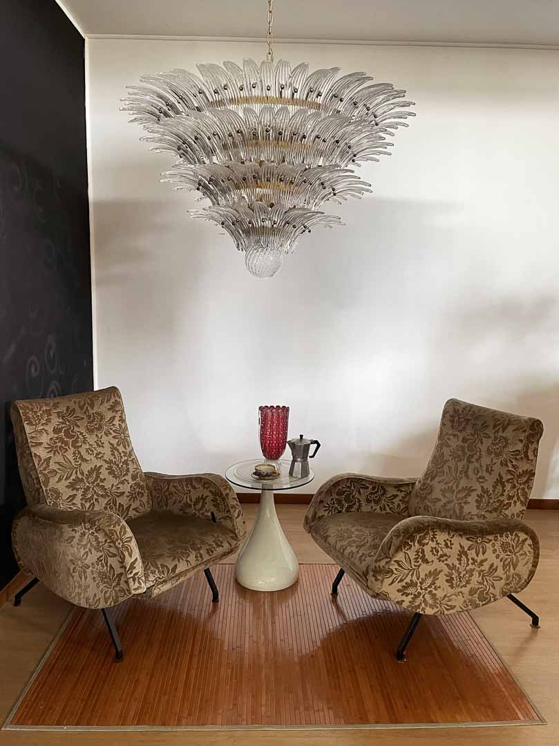 Murano chandelier - Palmette - 163 glasses - Transparent