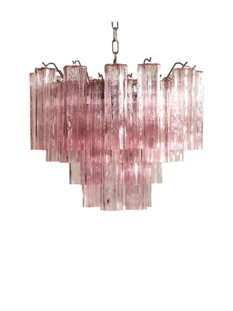 Murano chandelier - 36 tubes - Pink