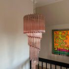 4721 - 86 pink prims - spiral - murano chandelier