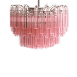 Murano ljuskrona - Quadriedri - 107 prismer - Rosa