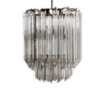 Murano ljuskrona - Quadriedri - 55 prismer - klar