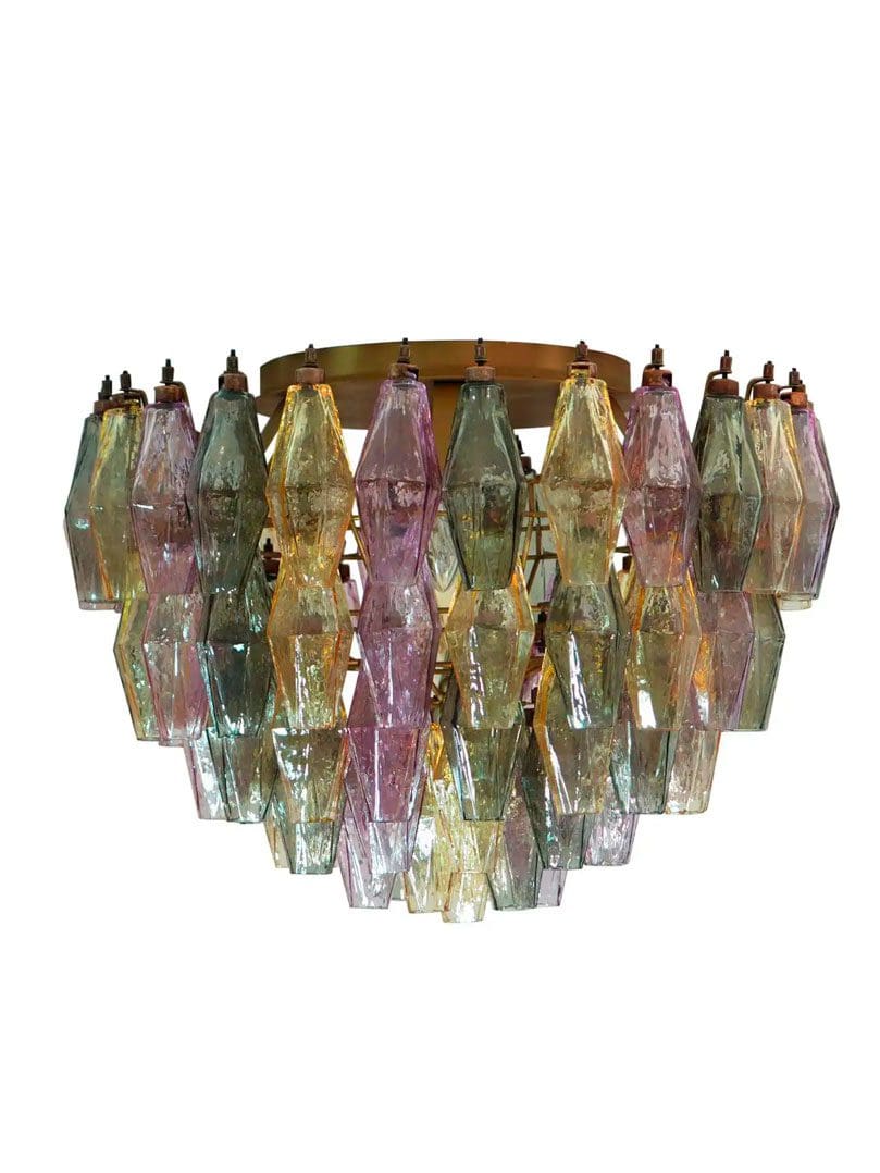 Murano chandelier - Poliedri - 84 glasses - multicolored