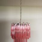 Murano chandelier - Triedri - 107 prisms - Pink
