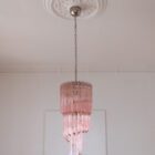Murano chandelier - Spiral - 54 prisms - Pink