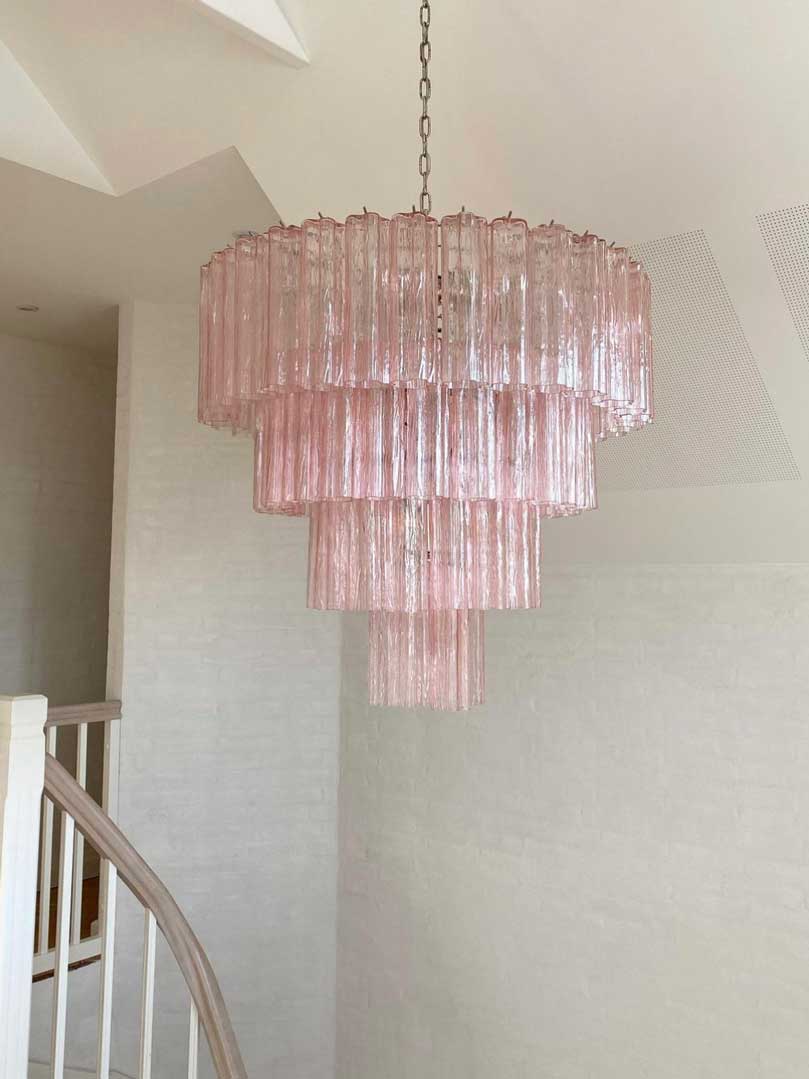 Murano chandelier - 78 tubes - Pink
