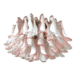 Murano taklampa - 64 kronblad - Rosa/Vit