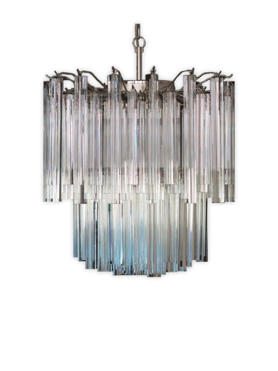 Murano ljuskrona - Arianna -107 prismer - Klar