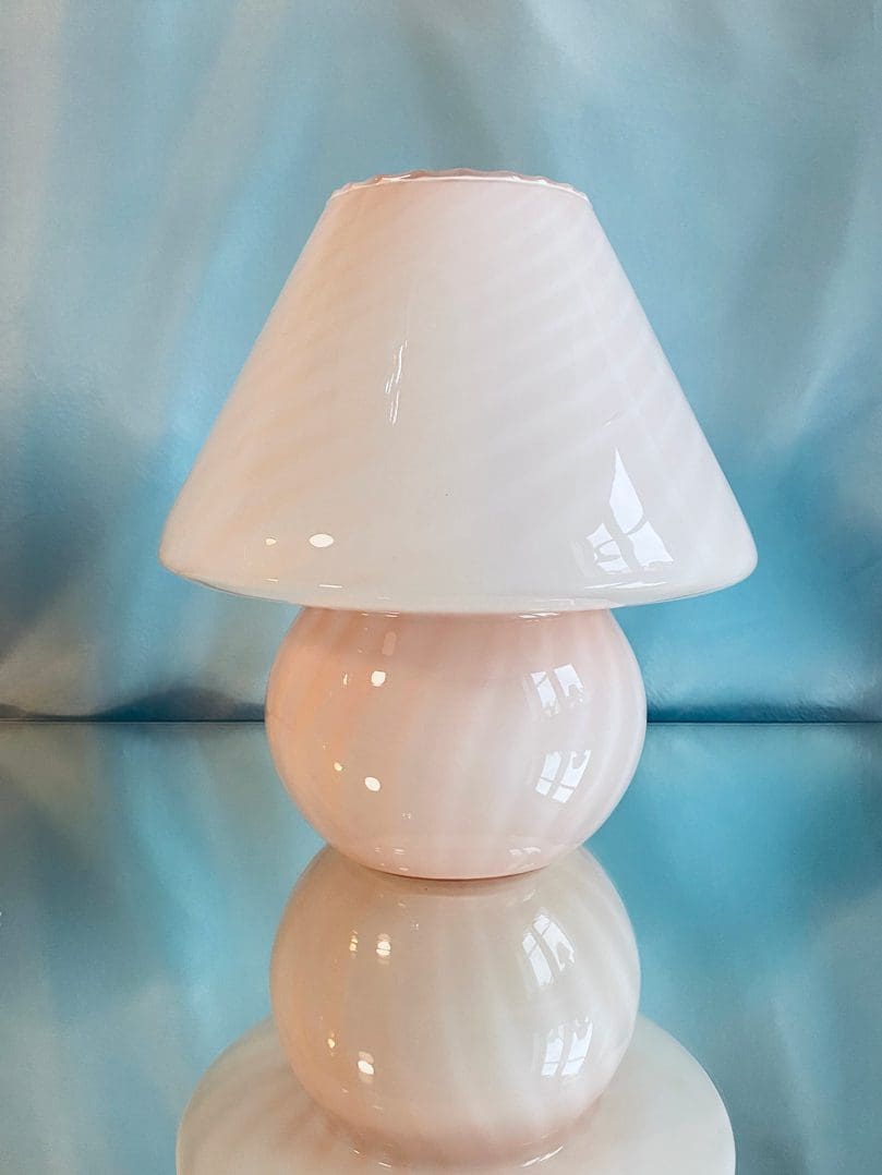 vintage mushroom tablelamp pink