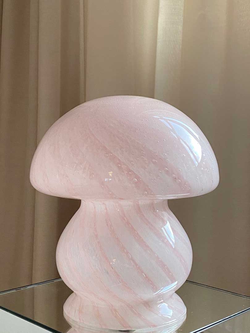 Murano - Mushroom - Vintage - Table Lamp - Pink