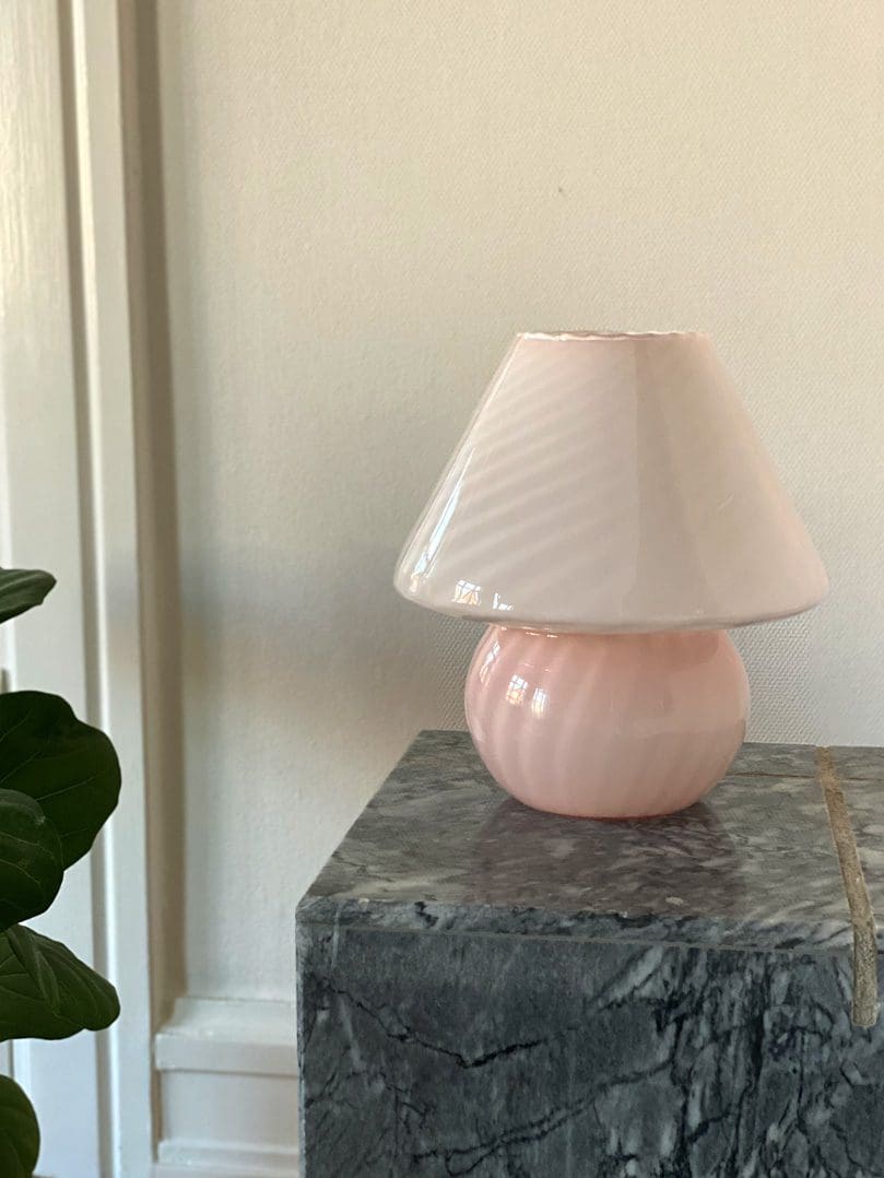 vintage mushroom tablelamp pink