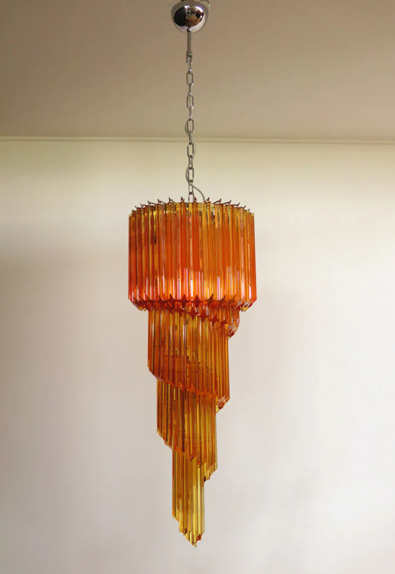 Murano chandelier amber