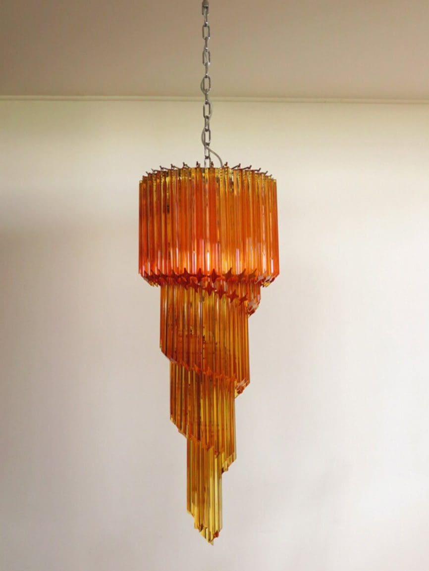 Murano chandelier amber