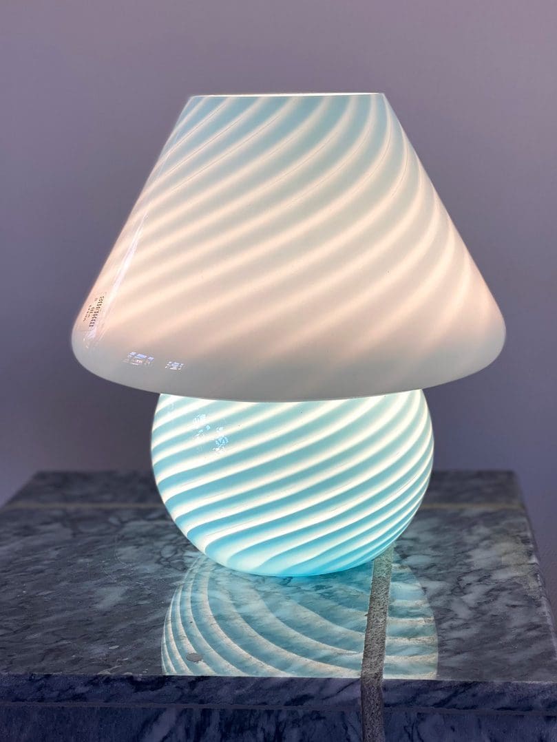 vintage mushroom tablelamp blue