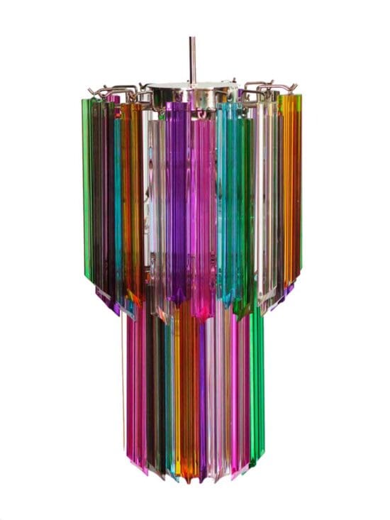 Murano chandelier - Quadriedri - 46 prisms - Multi