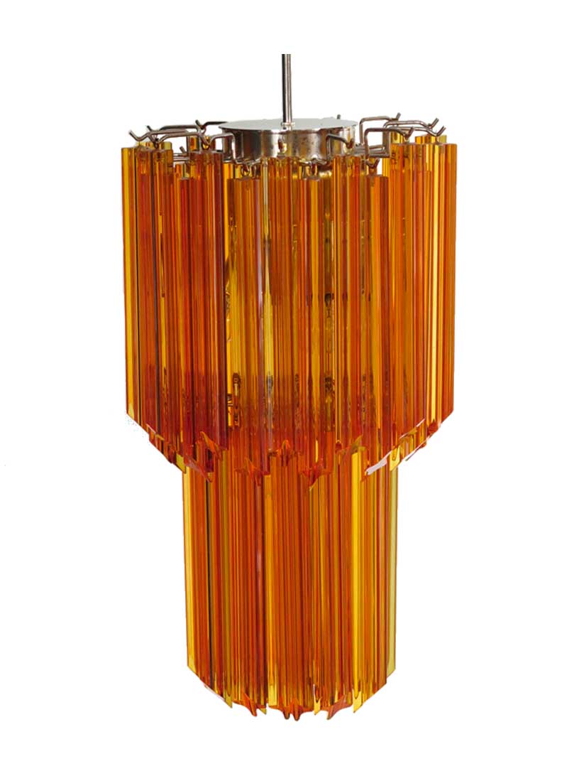 Murano chandelier - Quadriedri - 46 prisms - Amber