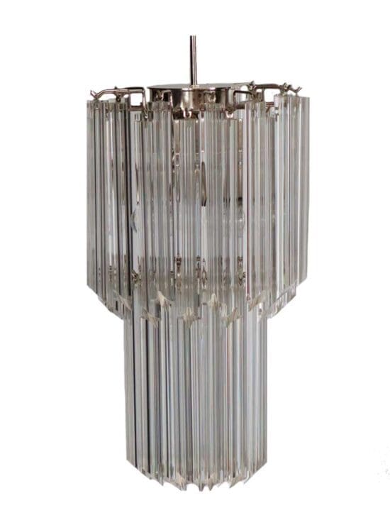 Murano chandelier - Quadriedri - 46 prisms - Transparent