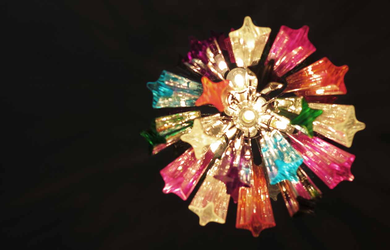 Murano chandelier - Quadriedri - 46 prisms - Multi