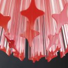 Murano chandelier - Quadriedri - 46 prisms - Pink