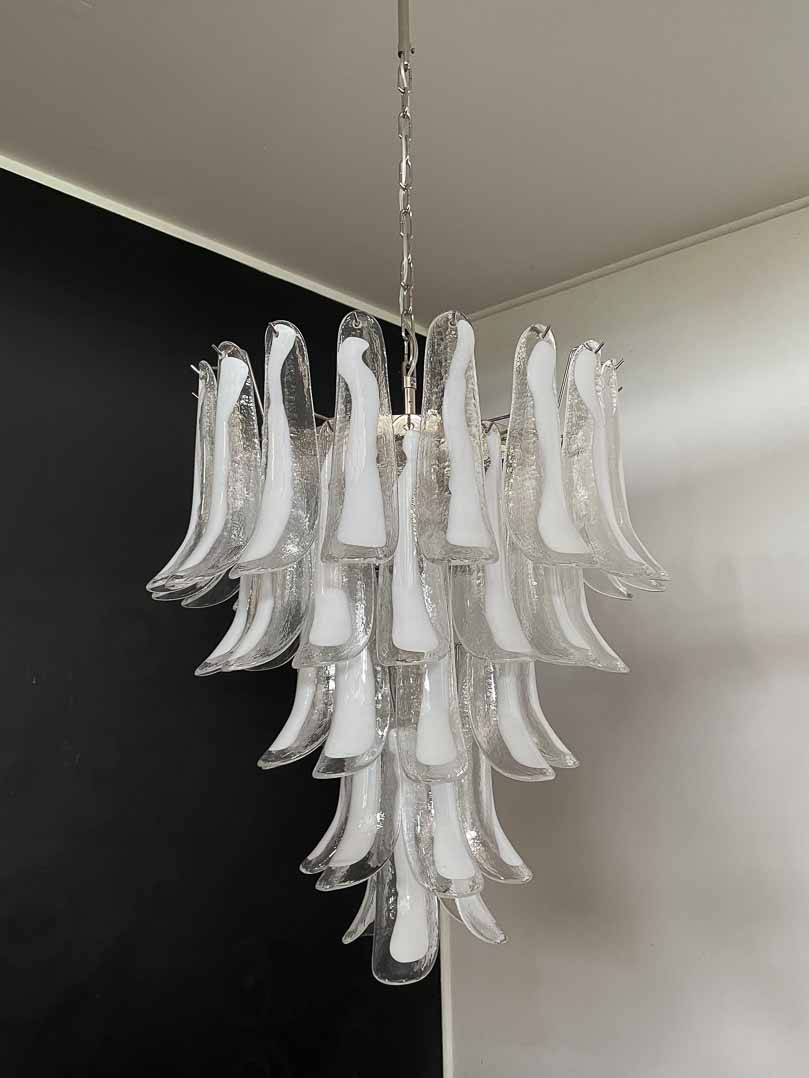 Murano chandelier - 52 petals - White