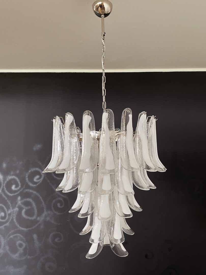 Murano chandelier - 52 petals - White