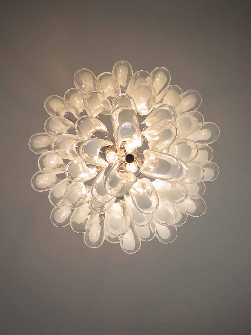 Murano chandelier - 53 petals - White