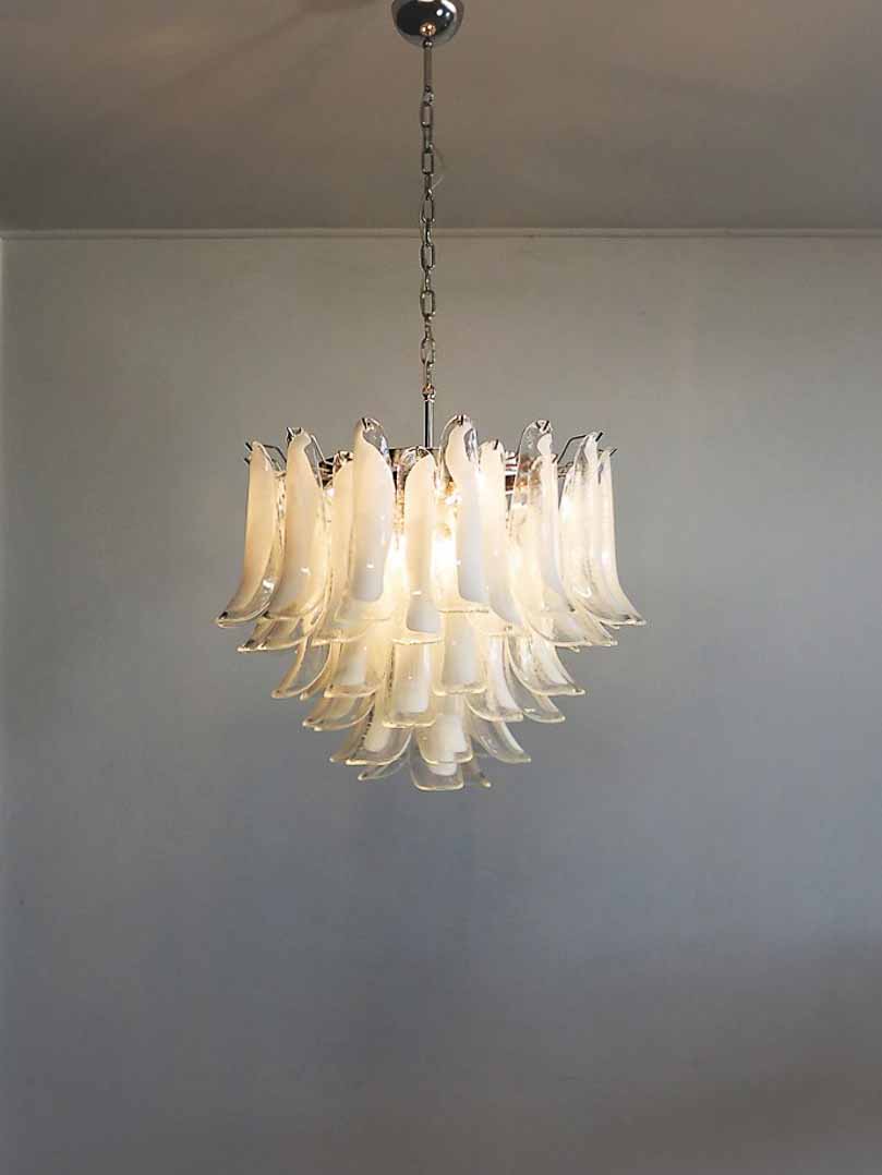 Murano chandelier - 53 petals - White