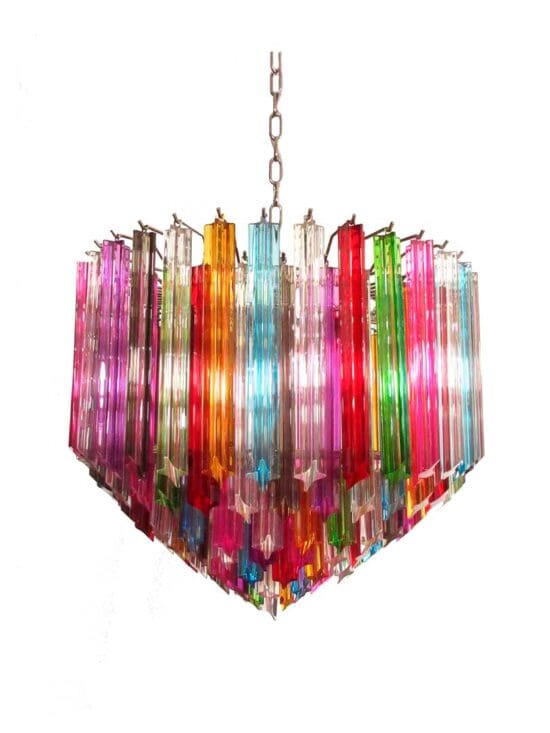 Murano chandelier - 163 prisms - Multicolored