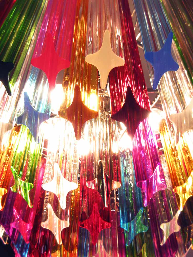 Murano chandelier - 163 prisms - Multicolored