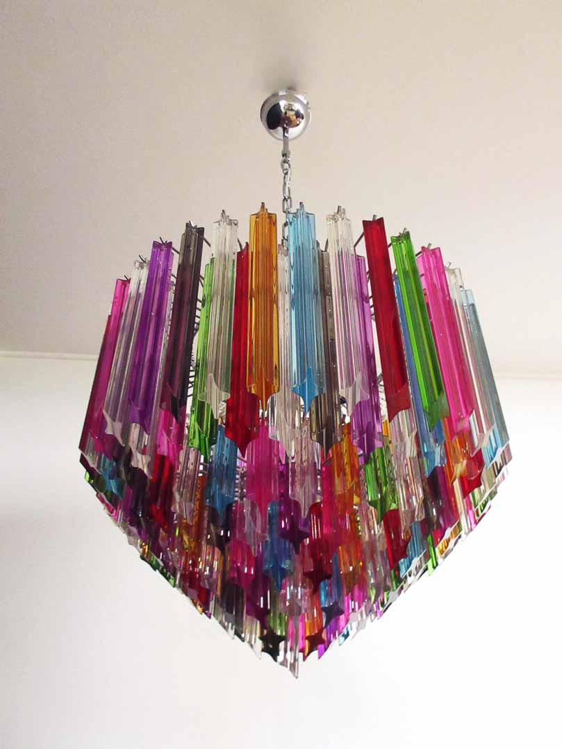 Murano chandelier - 163 prisms - Multicolored